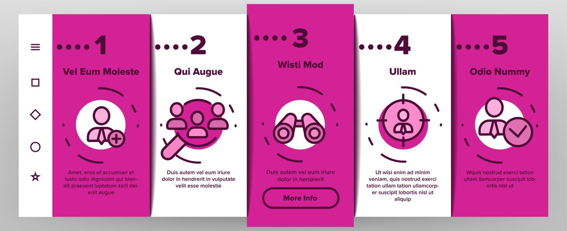 Job Hunting Onboarding Icons Set Vector