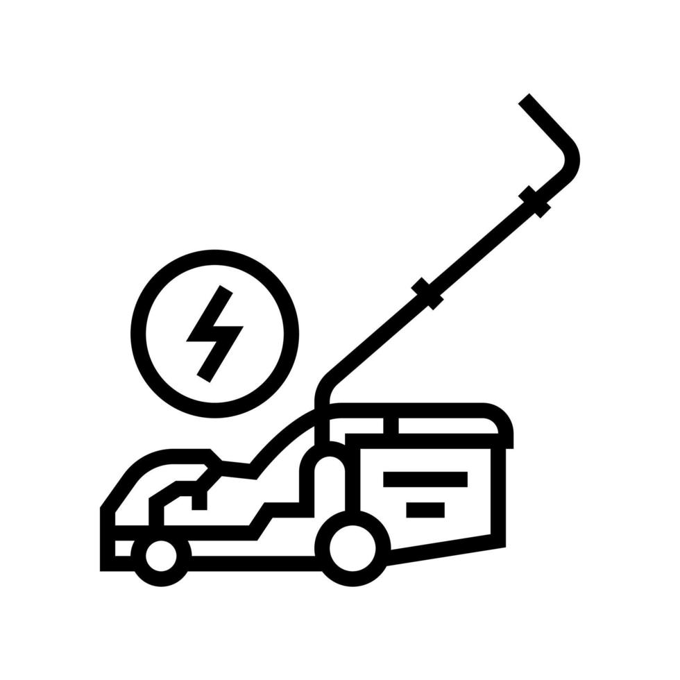 electrical lawn mower line icon vector illustration