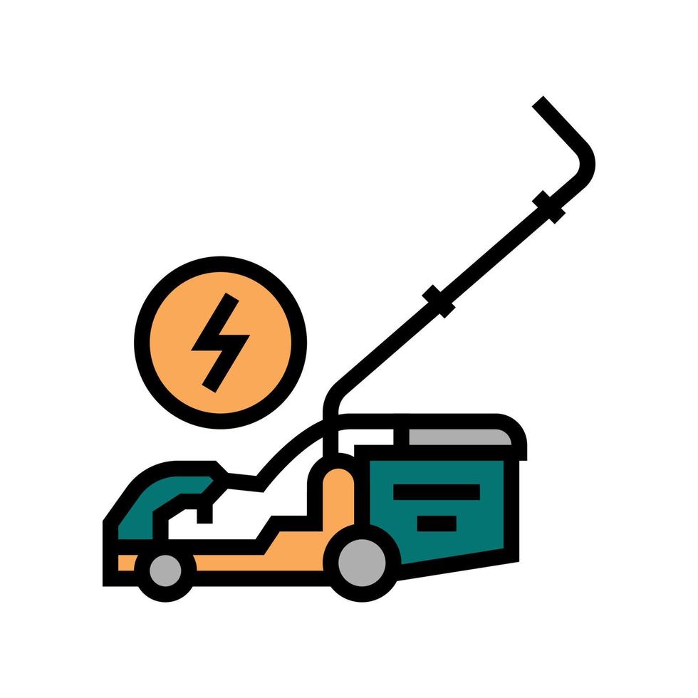 electrical lawn mower color icon vector illustration