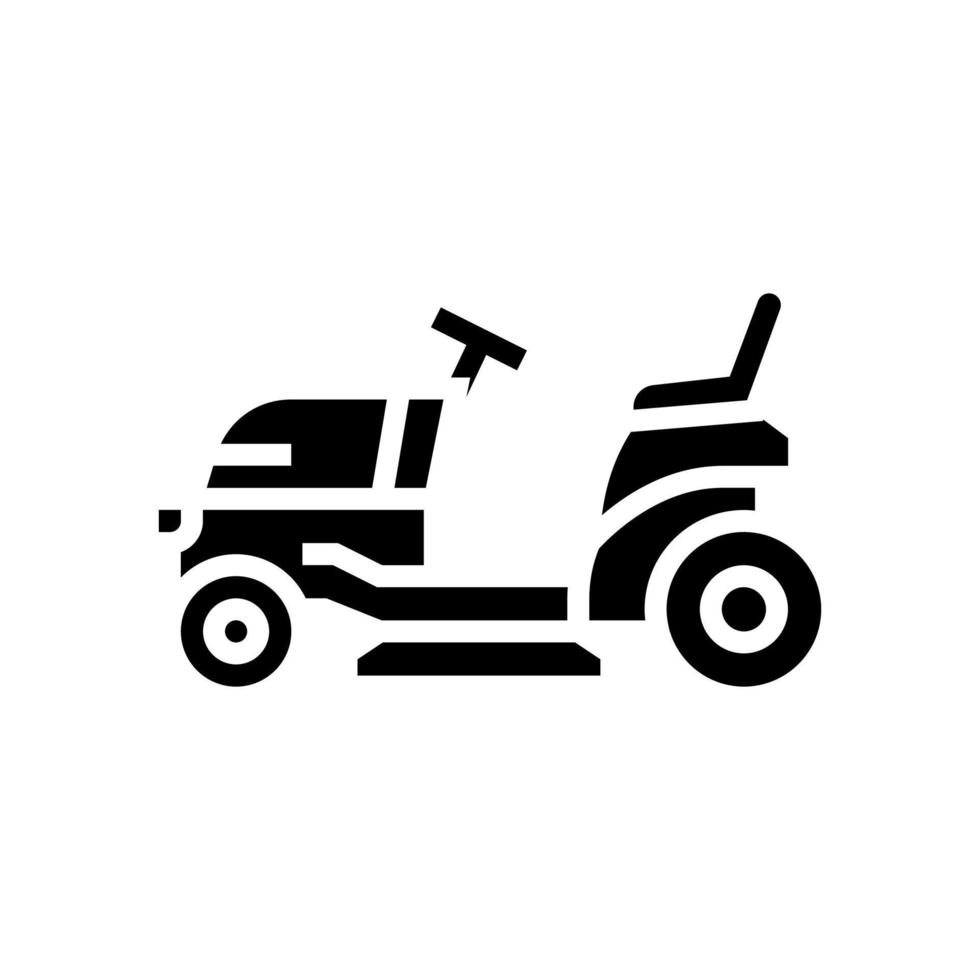 tractor lawn mower glyph icon vector illustration