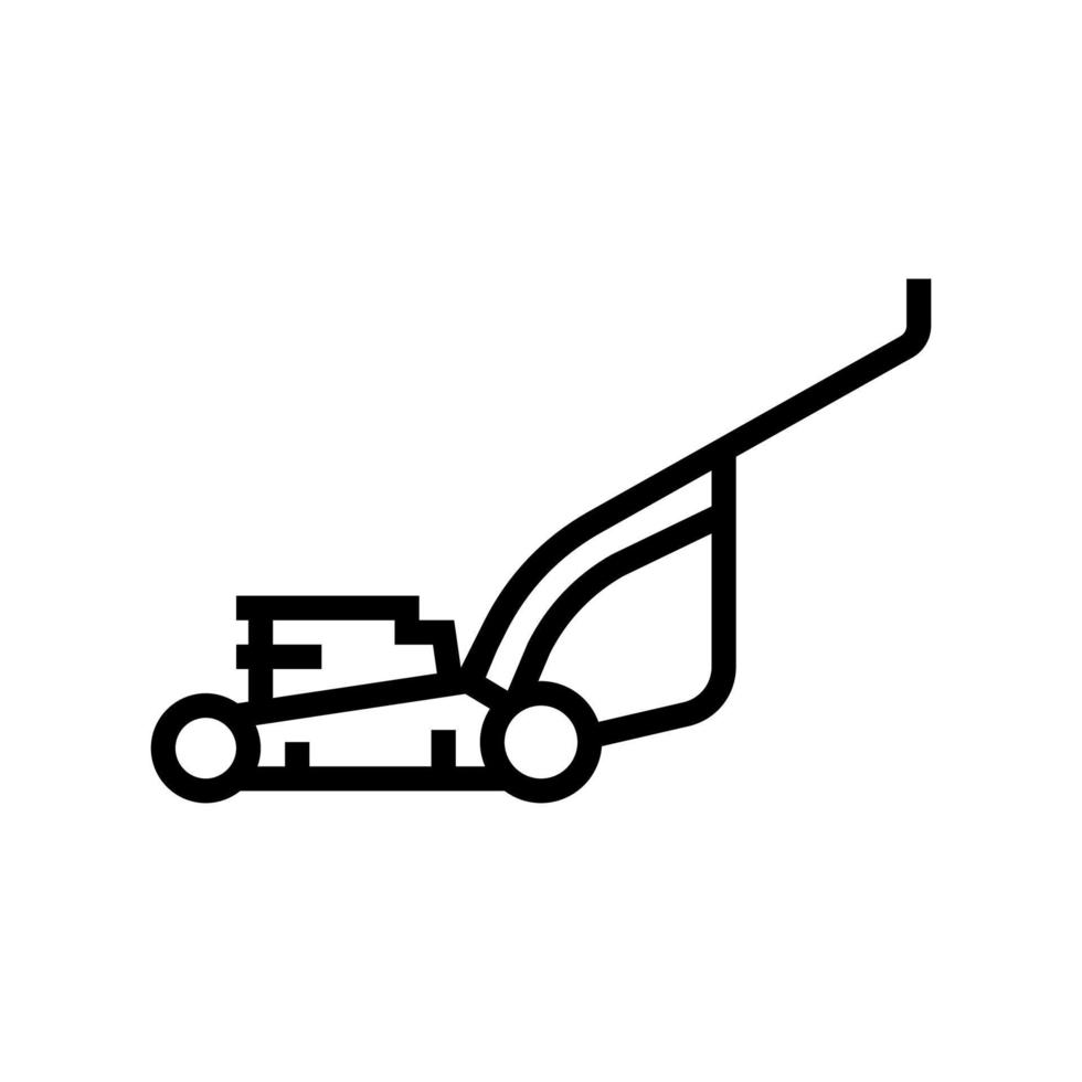 lawn mower for cut grass line icon vector illustration