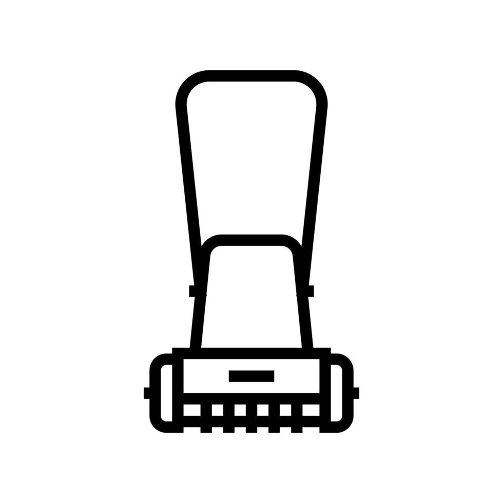lawn mower with rotary roller line icon vector illustration