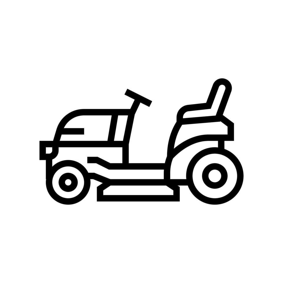 tractor lawn mower line icon vector illustration