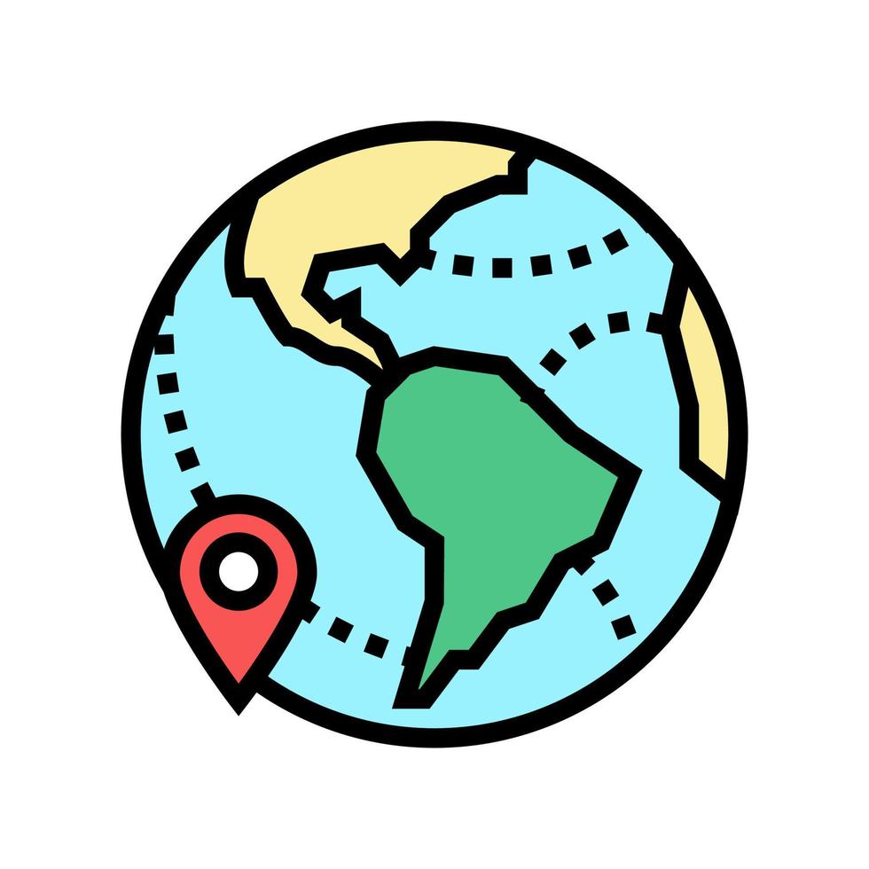 ilustración de vector de icono de color de punto de ubicación de tierra