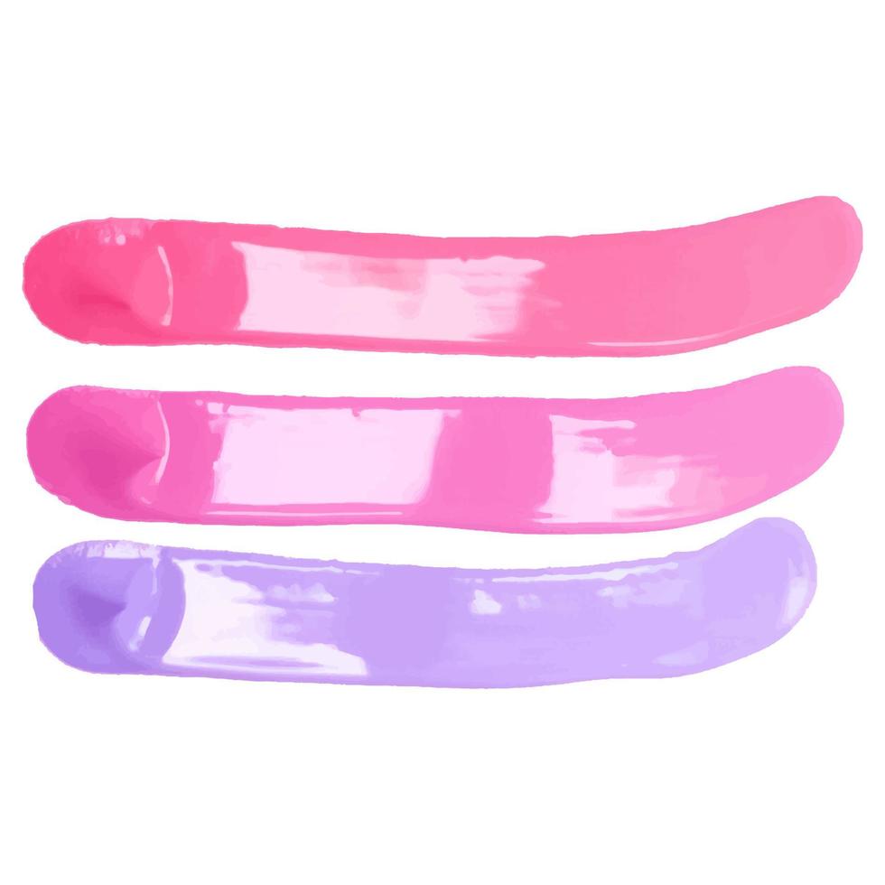 Lipstick cosmetic smear. Acrylic paint smear on white background. vector