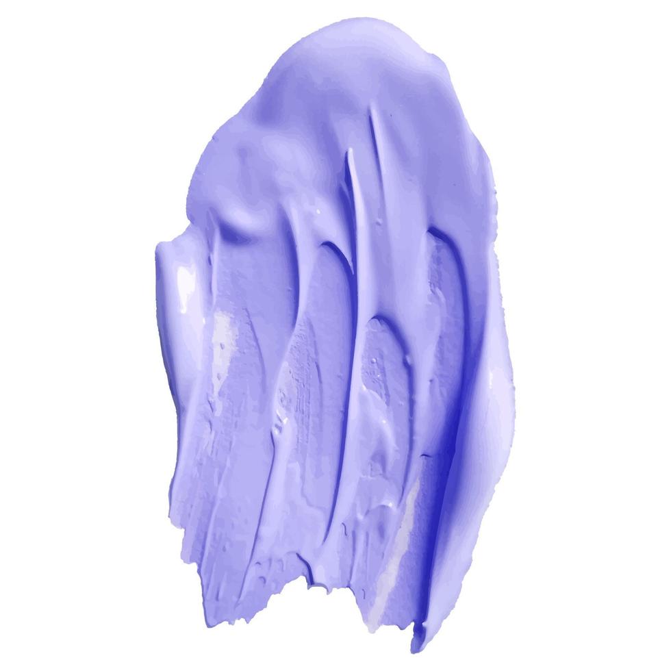 Acrylic paint smear on white background. vector