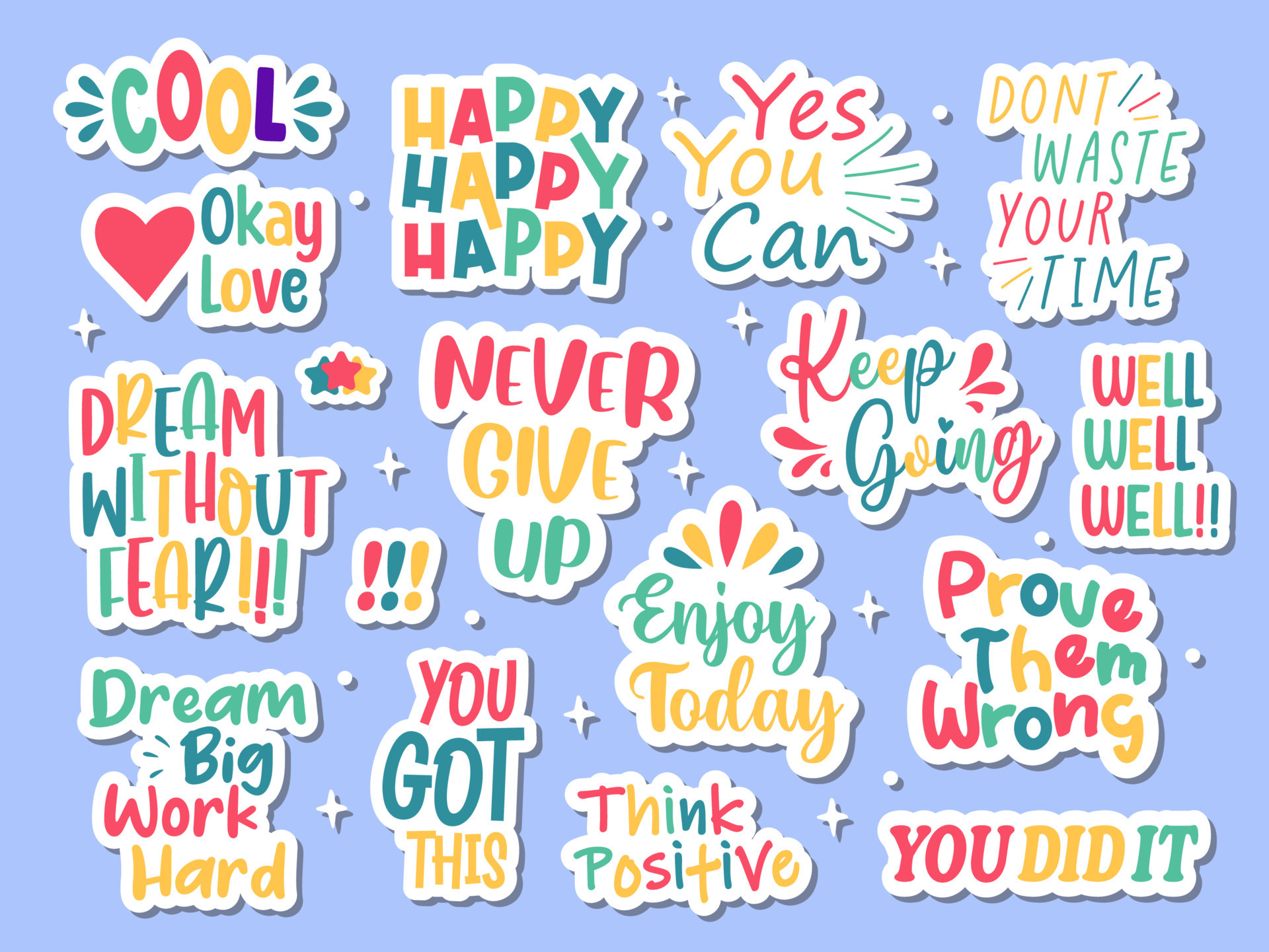 Inspirational-Motivational Stickers 2 Graphic by Happy Printables