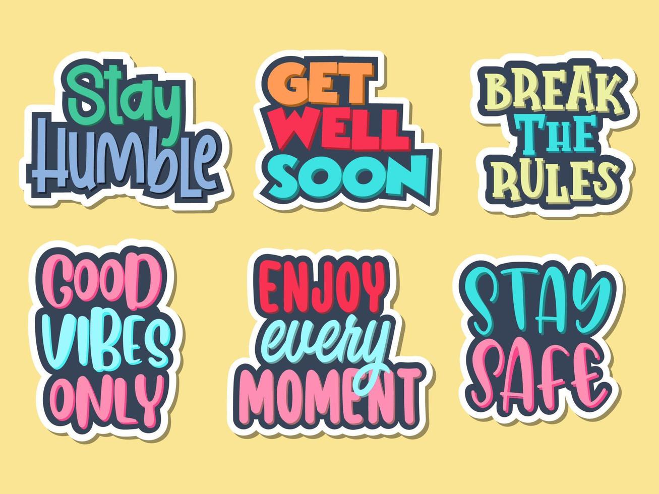 motivational quote stickers bundle vector