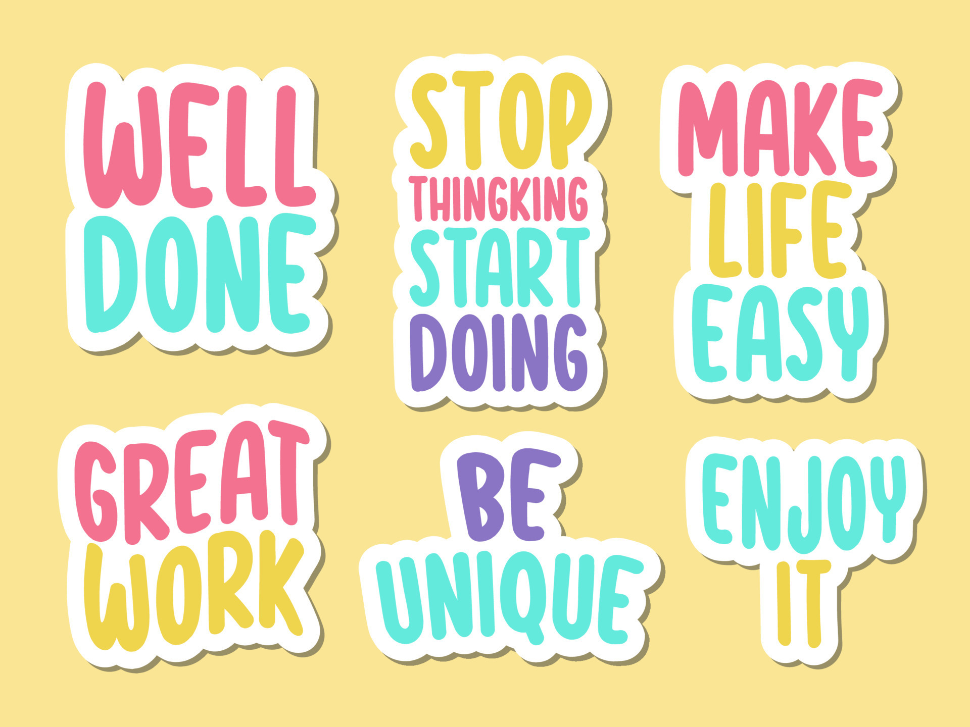 motivational quote stickers bundle 9997429 Vector Art at Vecteezy