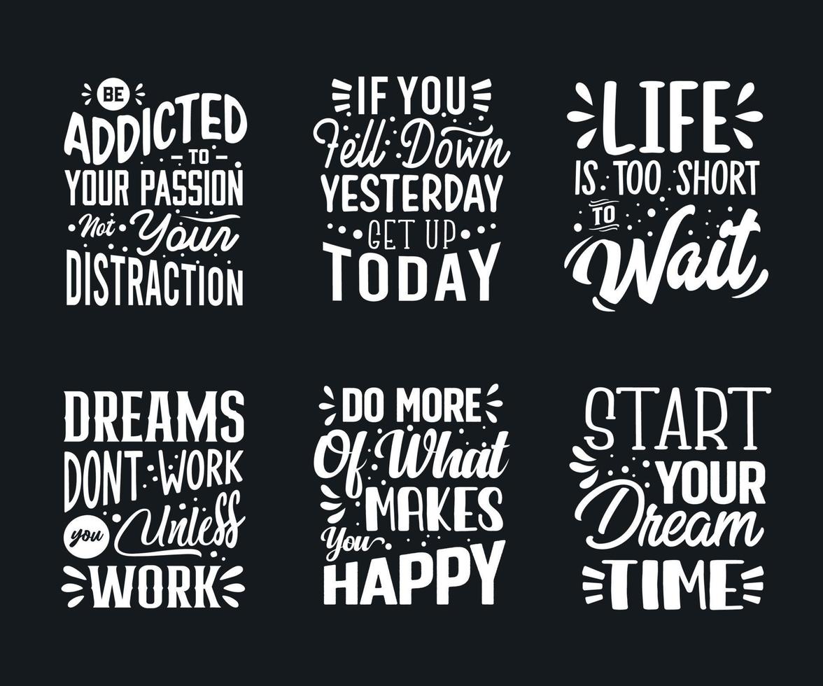 motivational lettering quote bundle vector