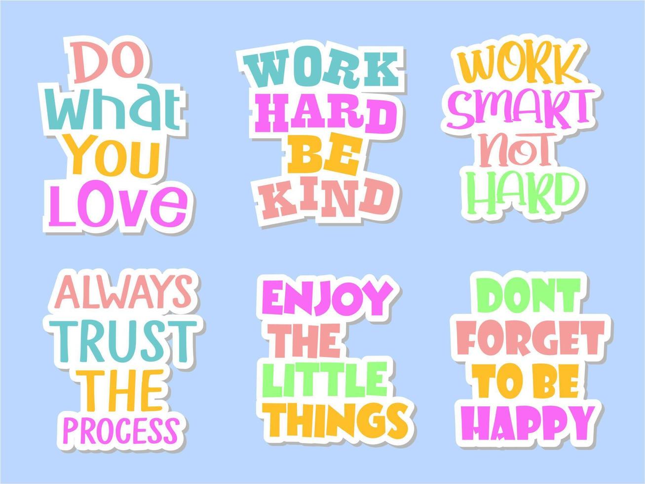 motivational quote stickers bundle vector