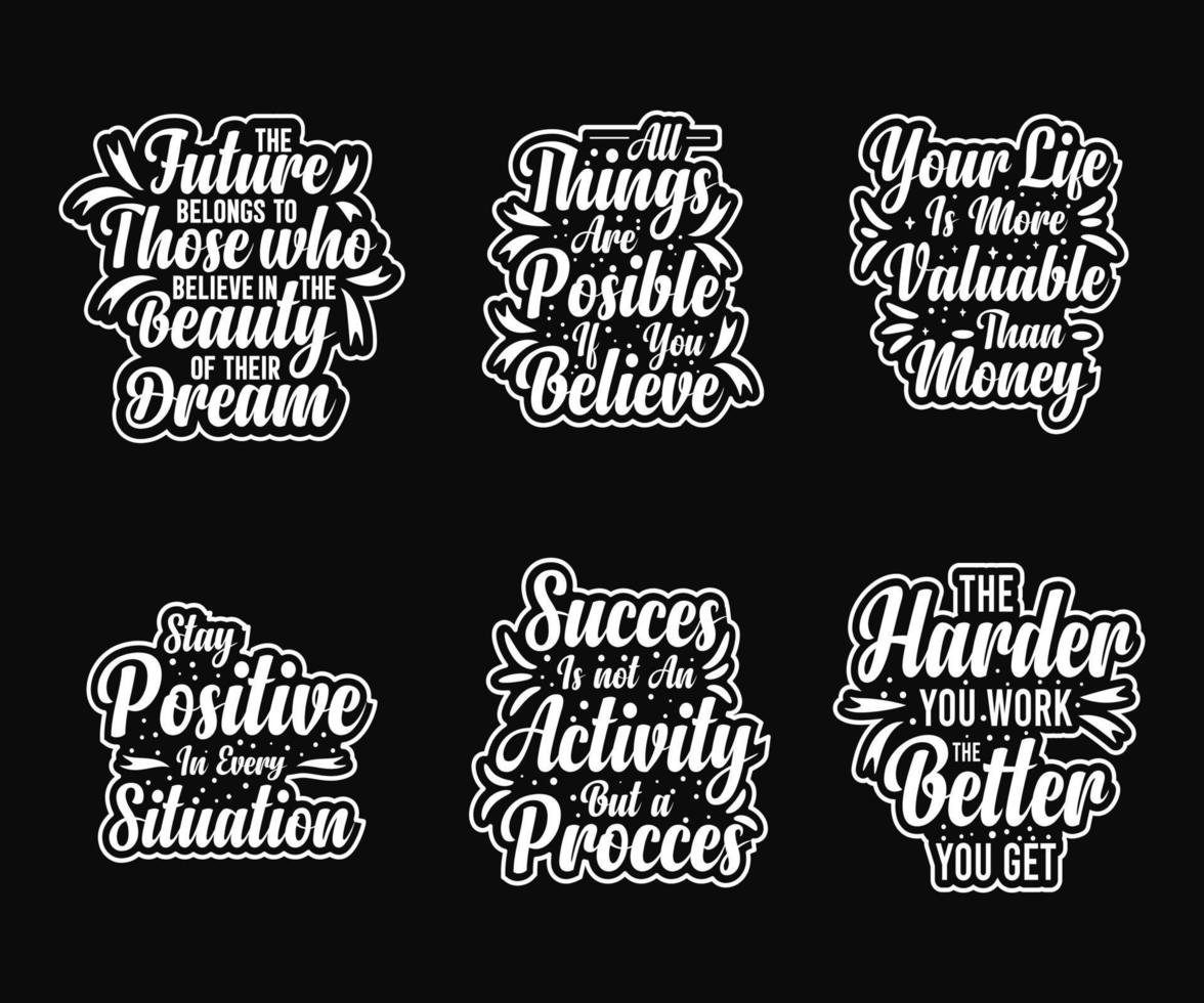 motivational lettering quote bundle vector