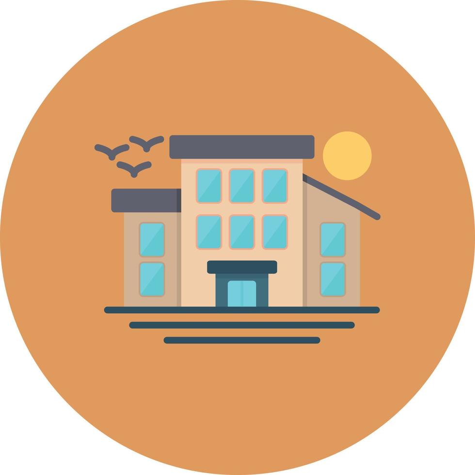 Building Flat Circle Multicolor vector