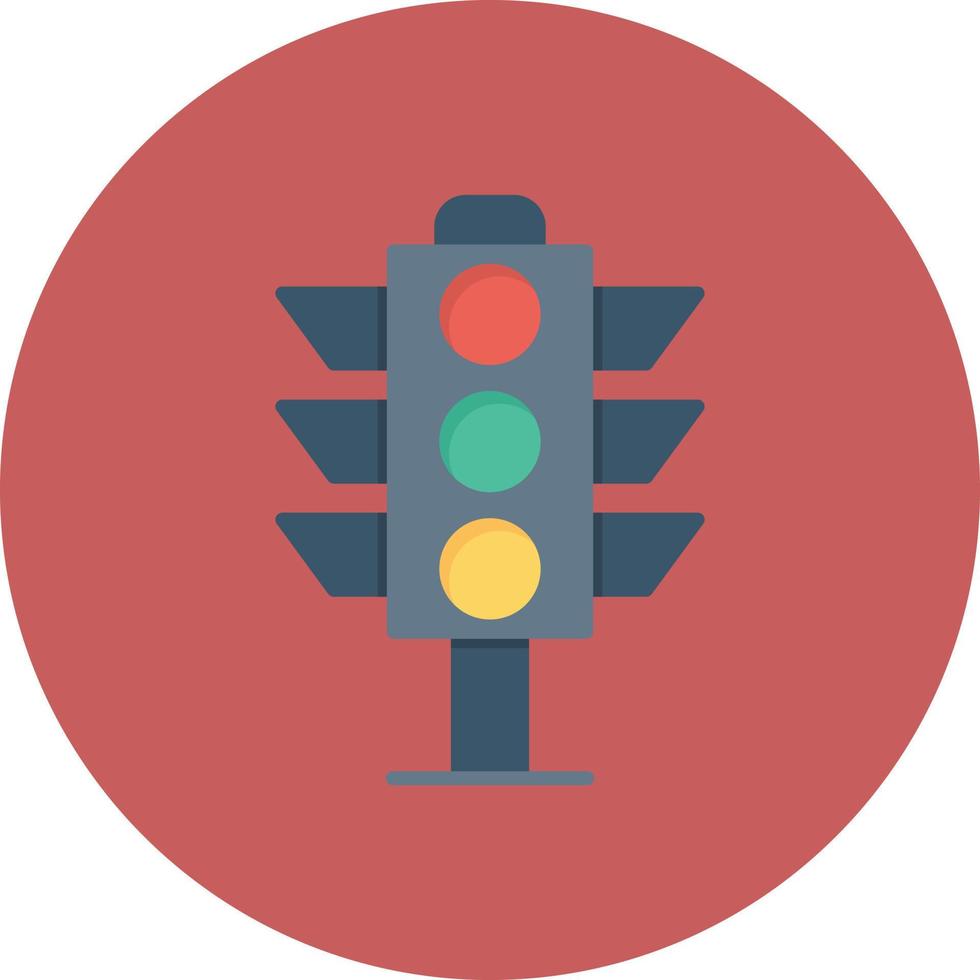 Traffic Light Flat Circle Multicolor vector
