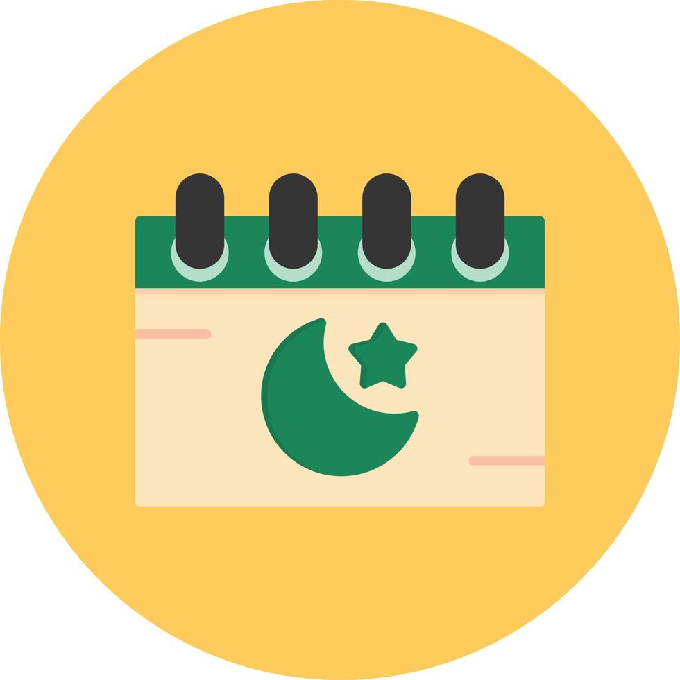 Islamic Calendar Flat Circle Multicolor vector