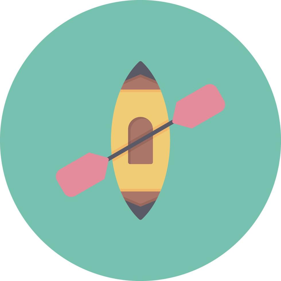 Kayak Flat Circle Multicolor vector