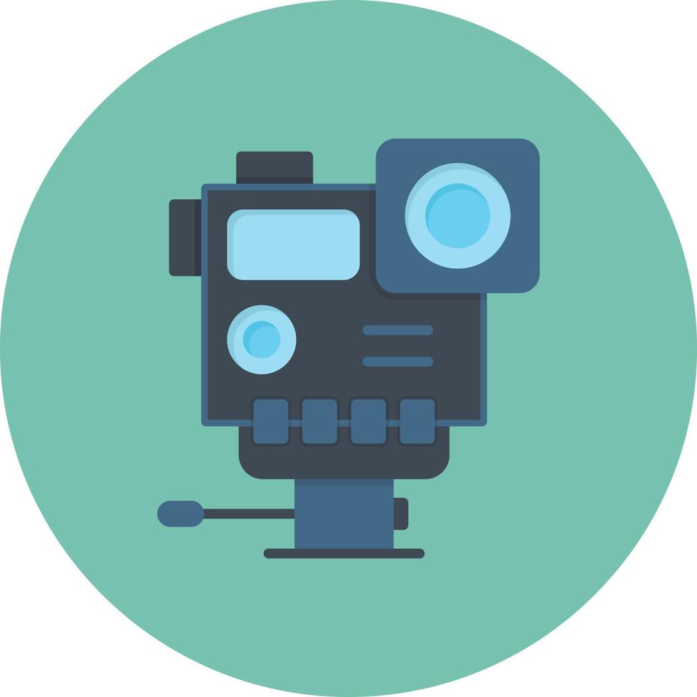 Action Camera Flat Circle Multicolor vector