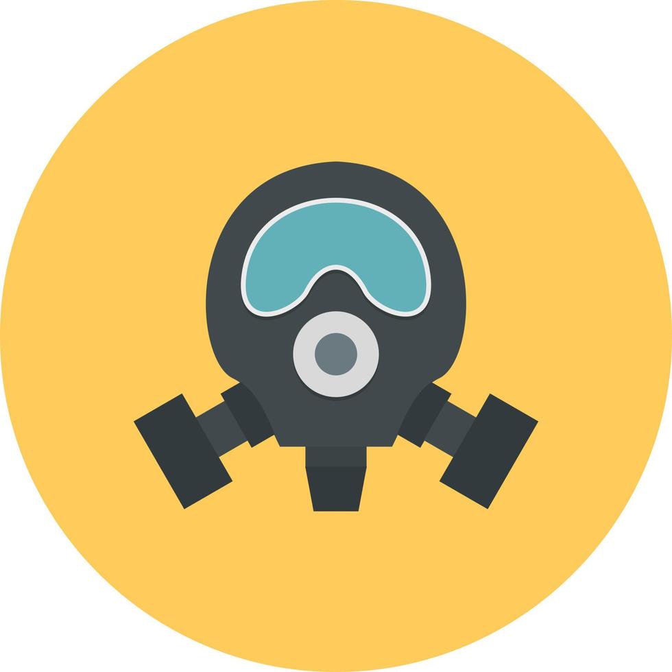 Gas Mask Flat Circle Multicolor vector