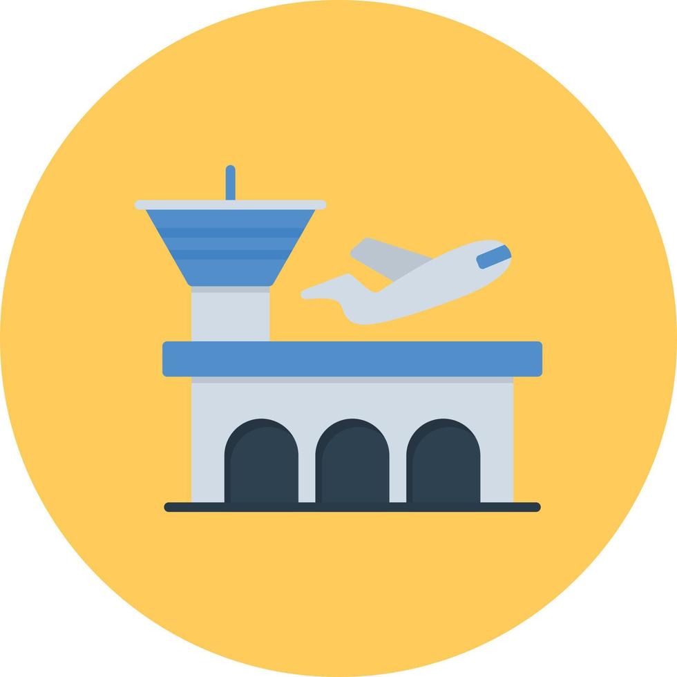 Airport Flat Circle Multicolor vector