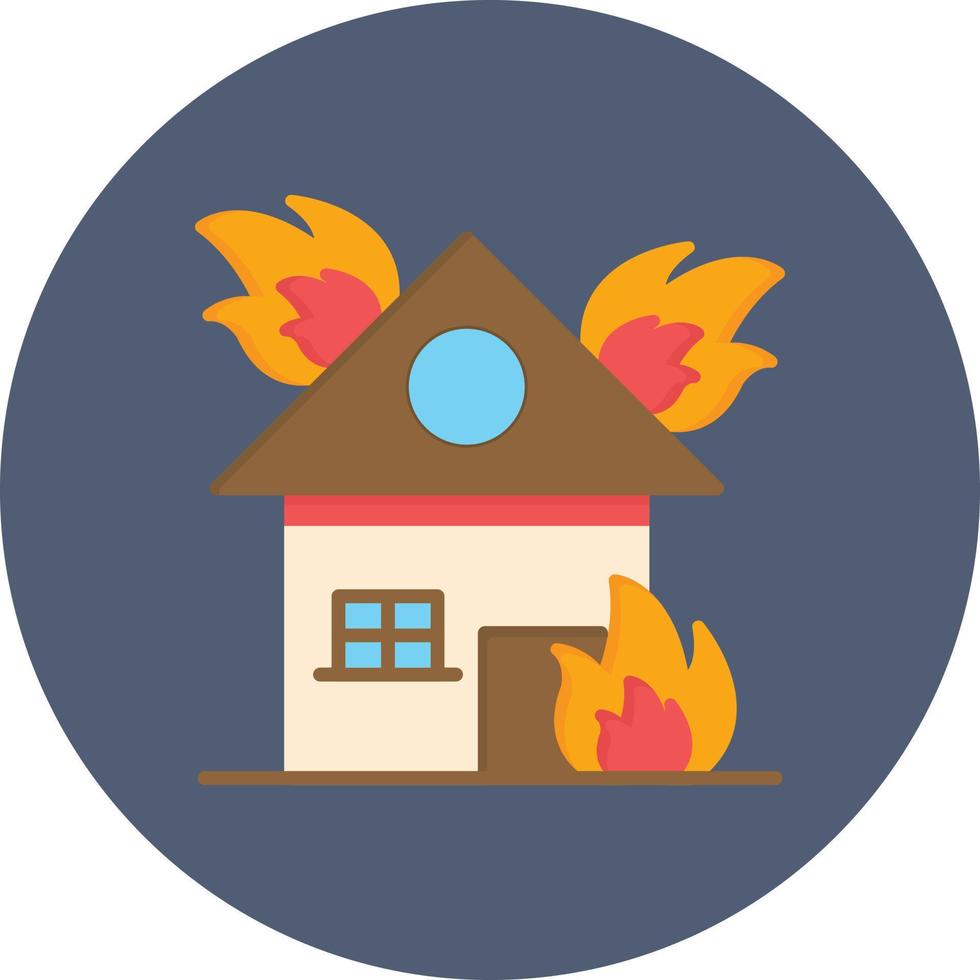 House On Fire Flat Circle Multicolor vector