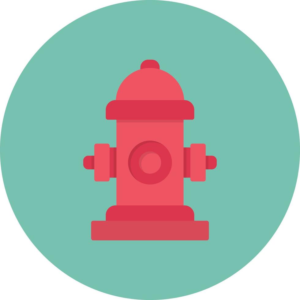 Fire Hydrant Flat Circle Multicolor vector