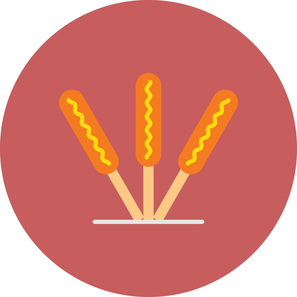 Corn Dog Flat Circle Multicolor vector