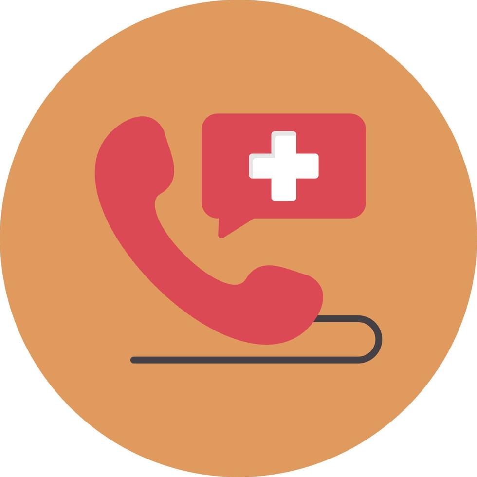 Emergency Call Flat Circle Multicolor vector