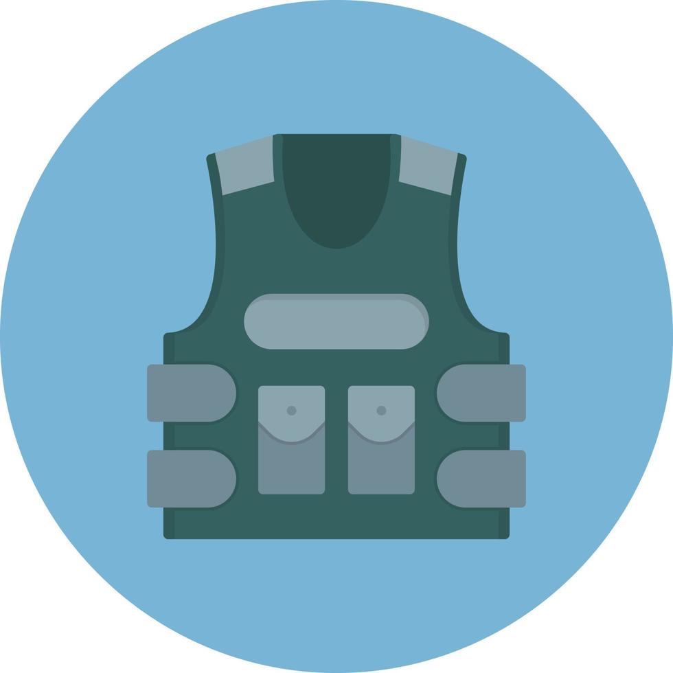 Bulletproof Jacket Flat Circle Multicolor vector