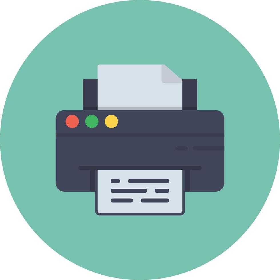 Printer Flat Circle Multicolor vector