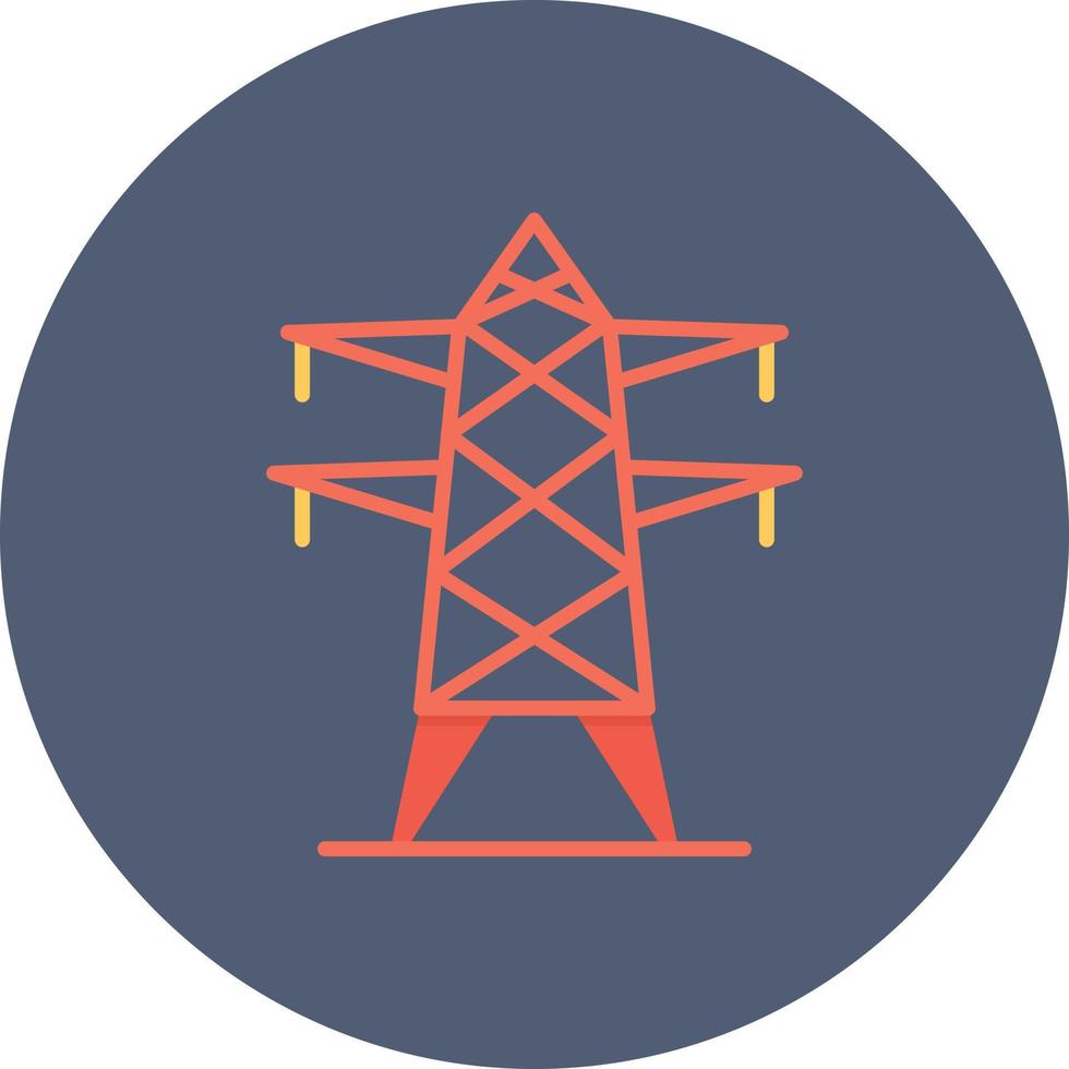 Electric Tower Flat Circle Multicolor vector