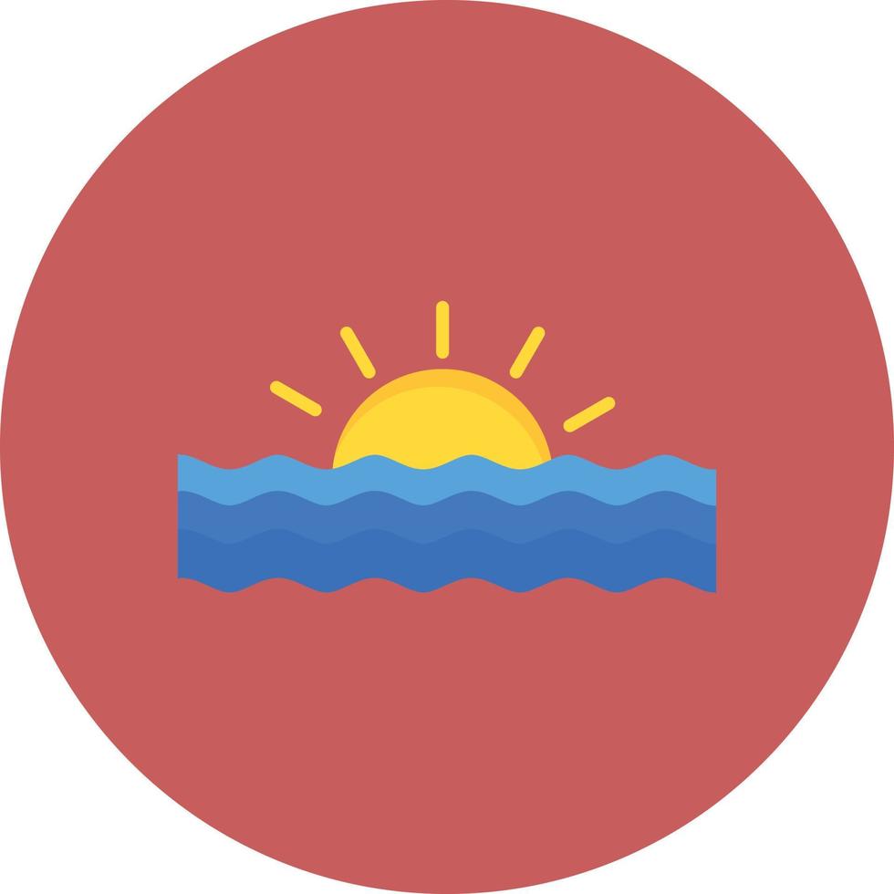 Sunset Flat Circle Multicolor vector