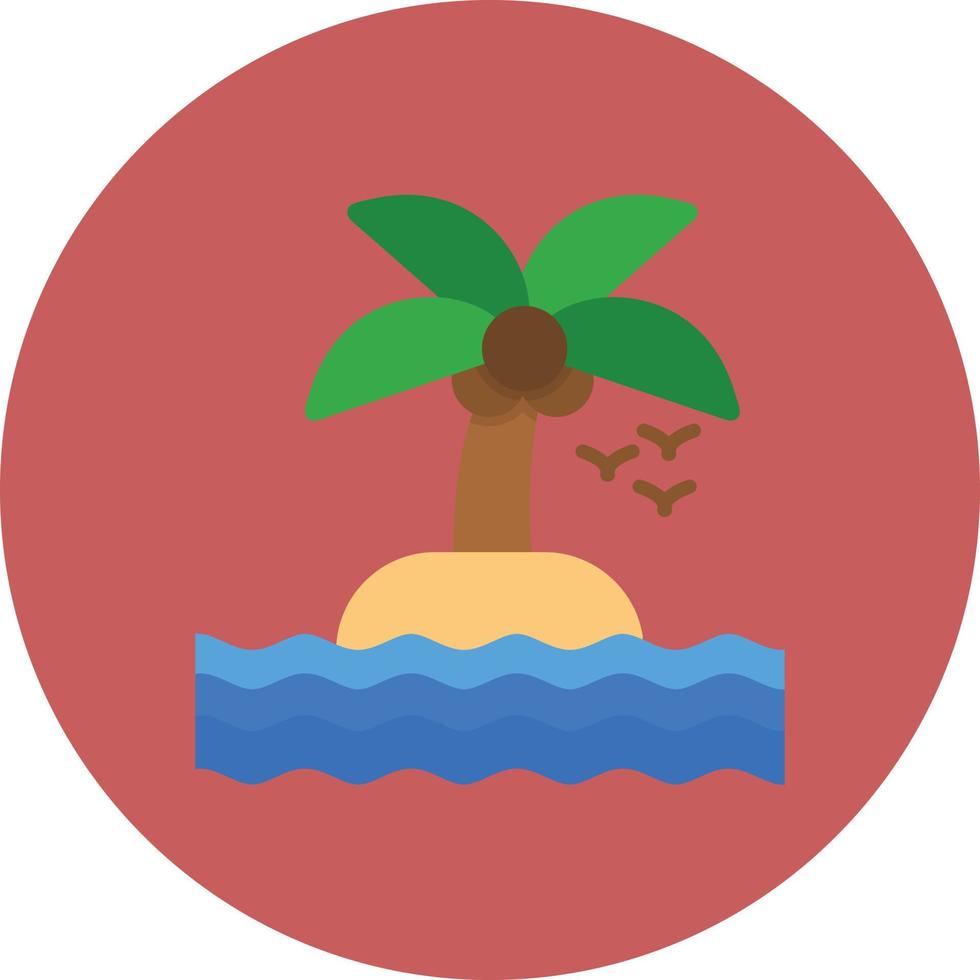 Island Flat Circle Multicolor vector