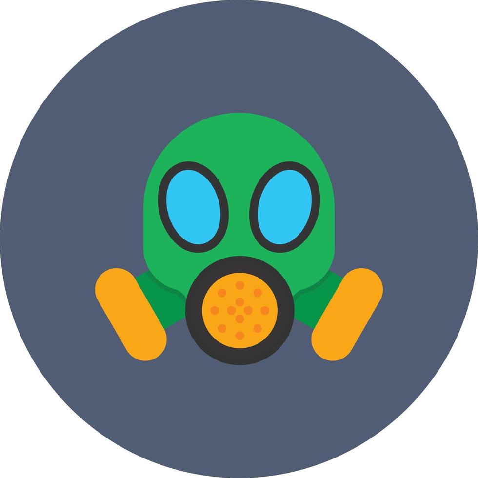 Gas Mask Flat Circle Multicolor vector