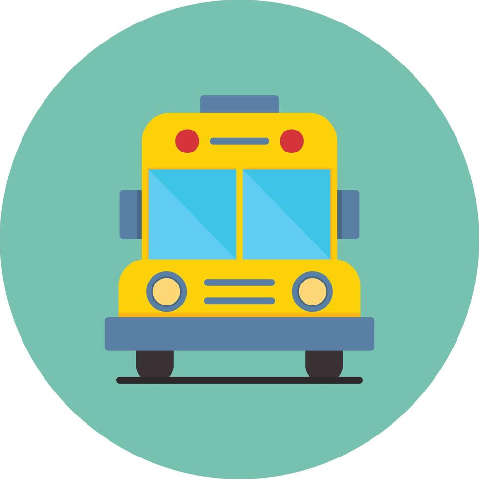 Bus Flat Circle Multicolor vector