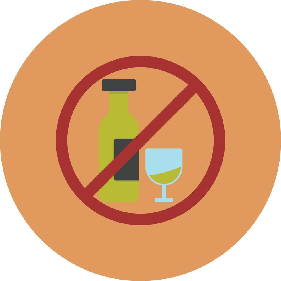 No Alcohol Flat Circle Multicolor vector