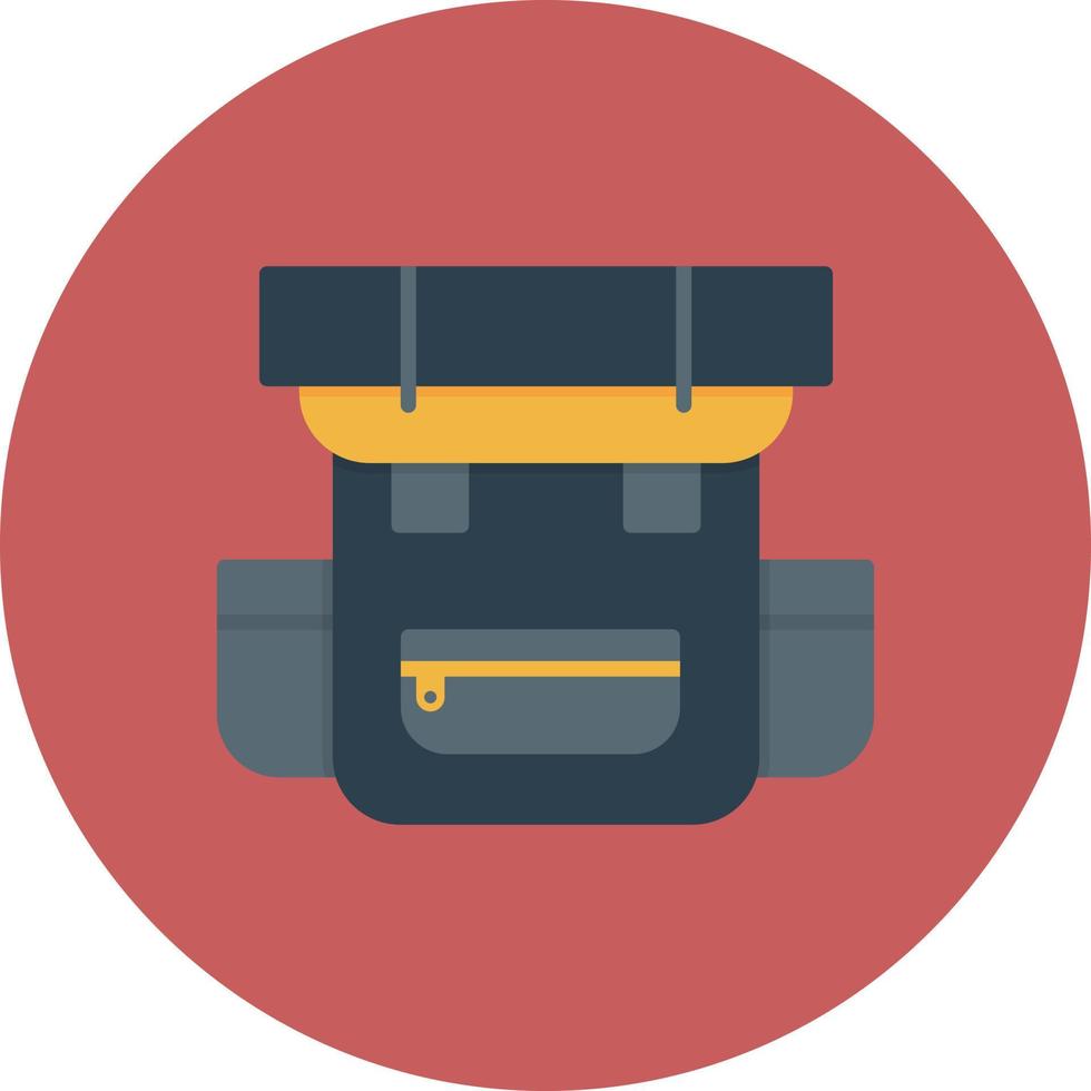 Backpack Flat Circle Multicolor vector