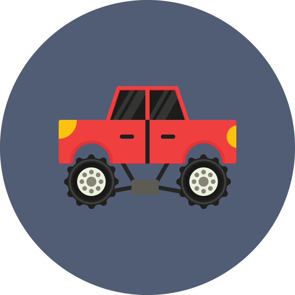 Monster Truck Flat Circle Multicolor vector