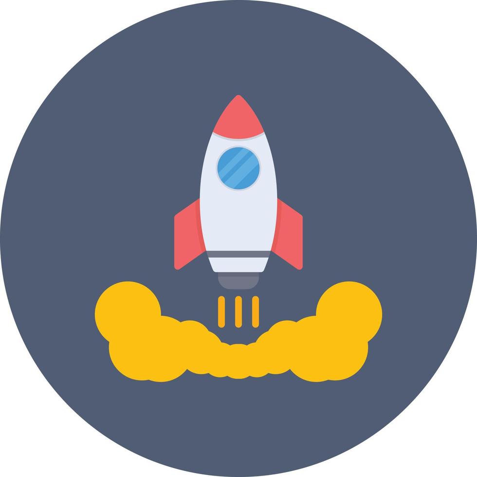 Rocket Flat Circle Multicolor vector