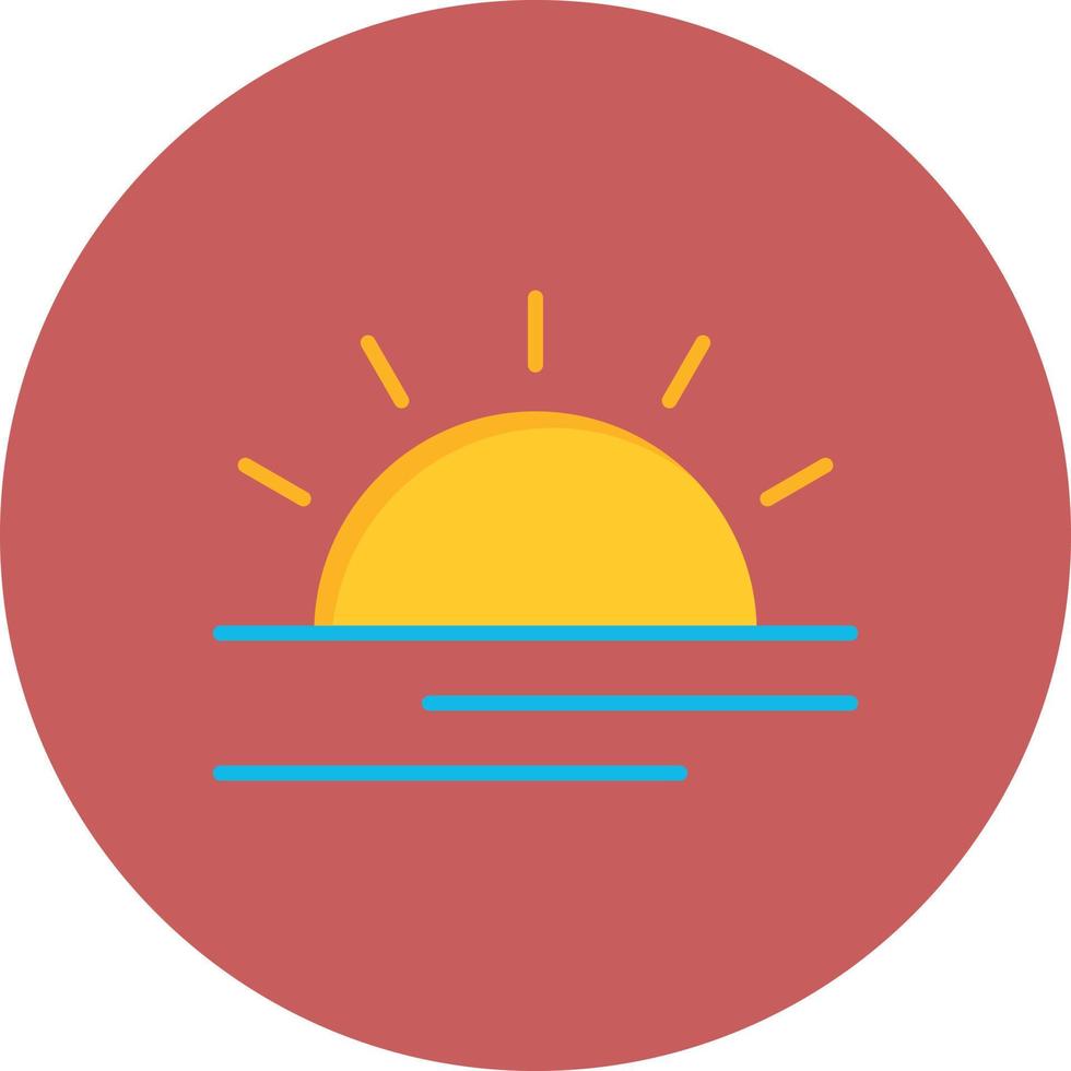 Sunset Flat Circle Multicolor vector