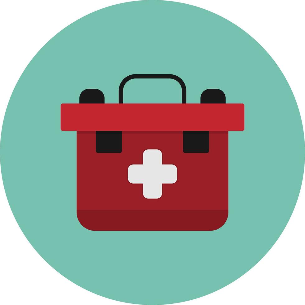 First Aid Kit Flat Circle Multicolor vector