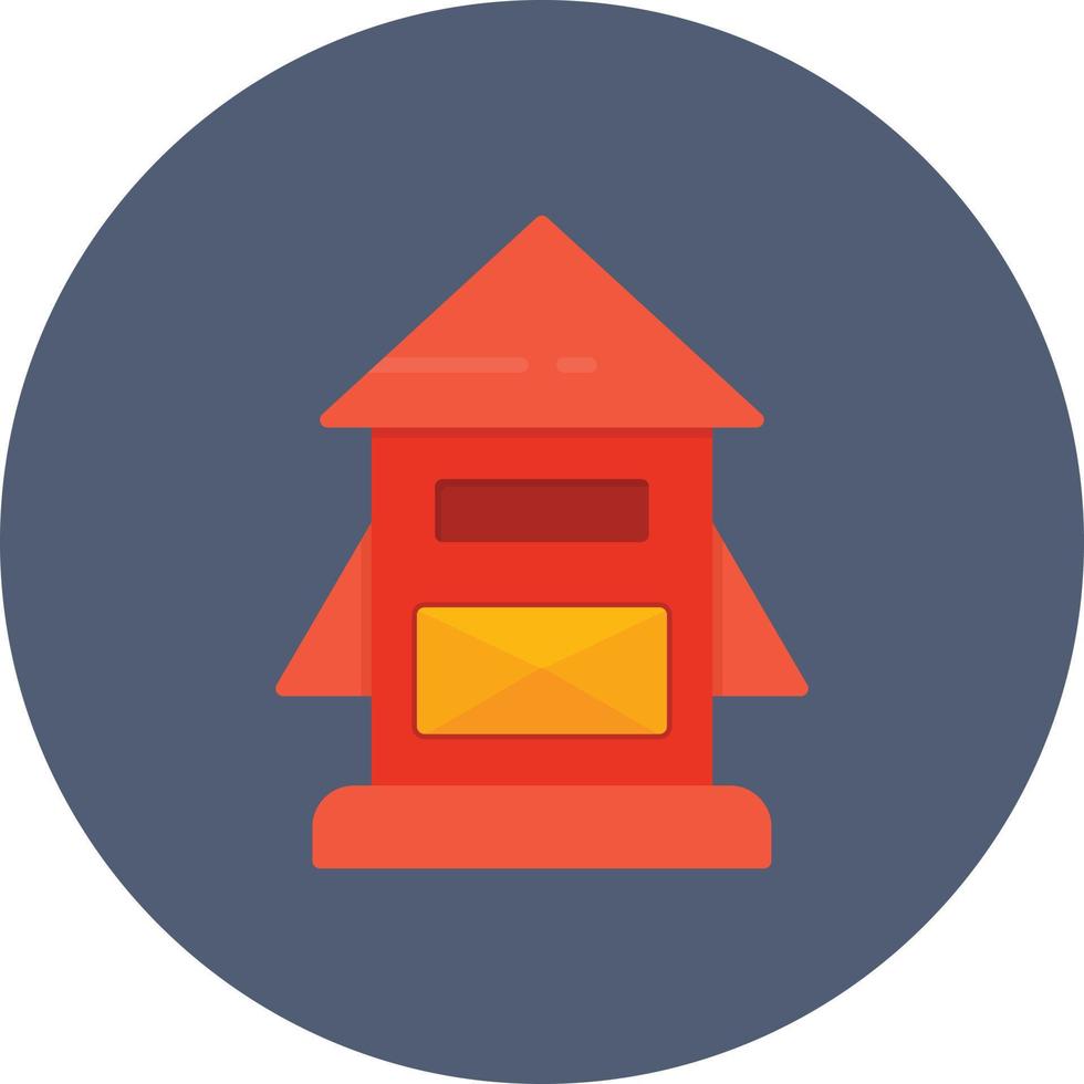 Mail Box Flat Circle Multicolor vector