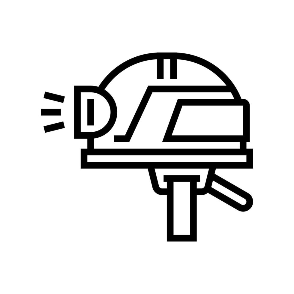 miner helmet line icon vector illustration