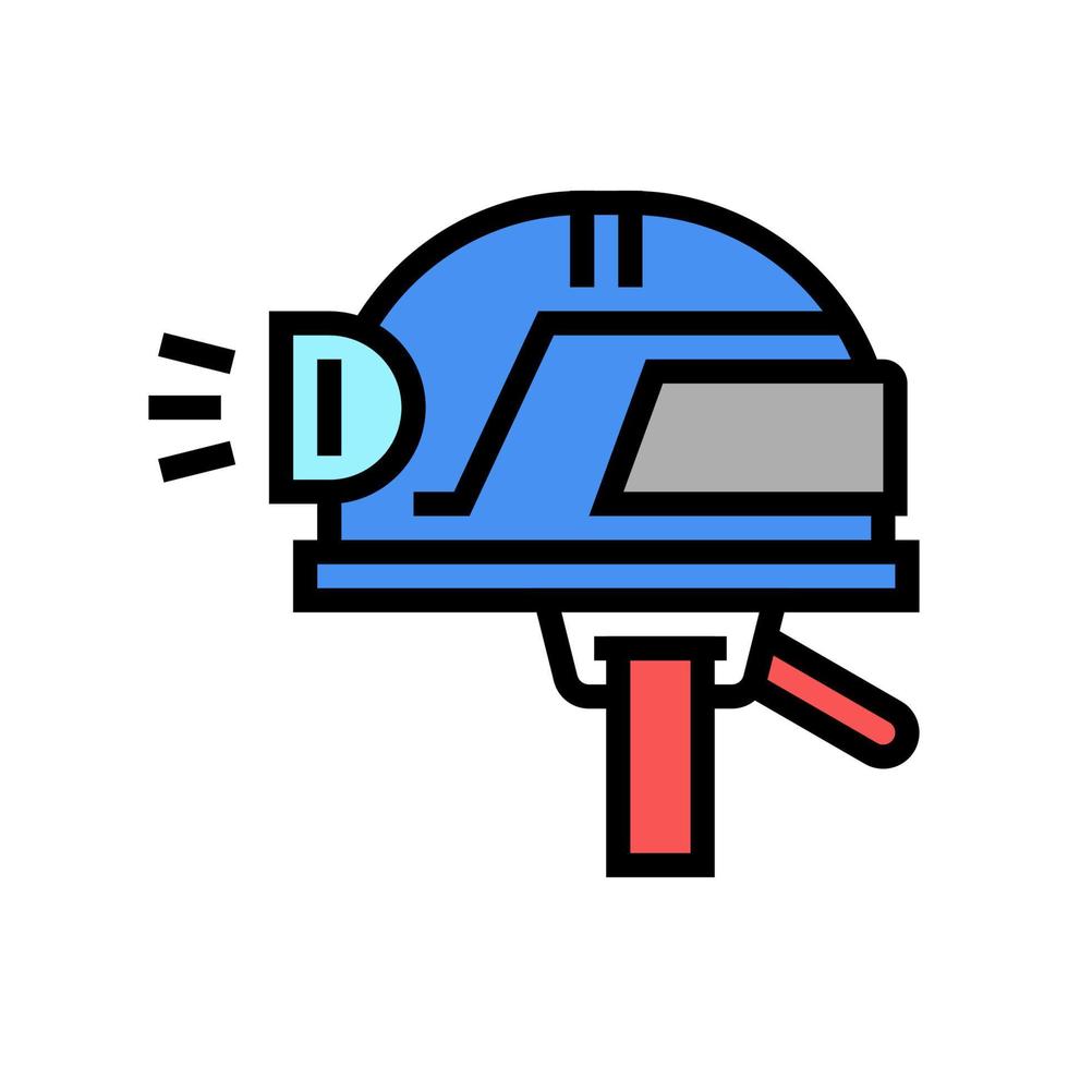 miner helmet color icon vector illustration