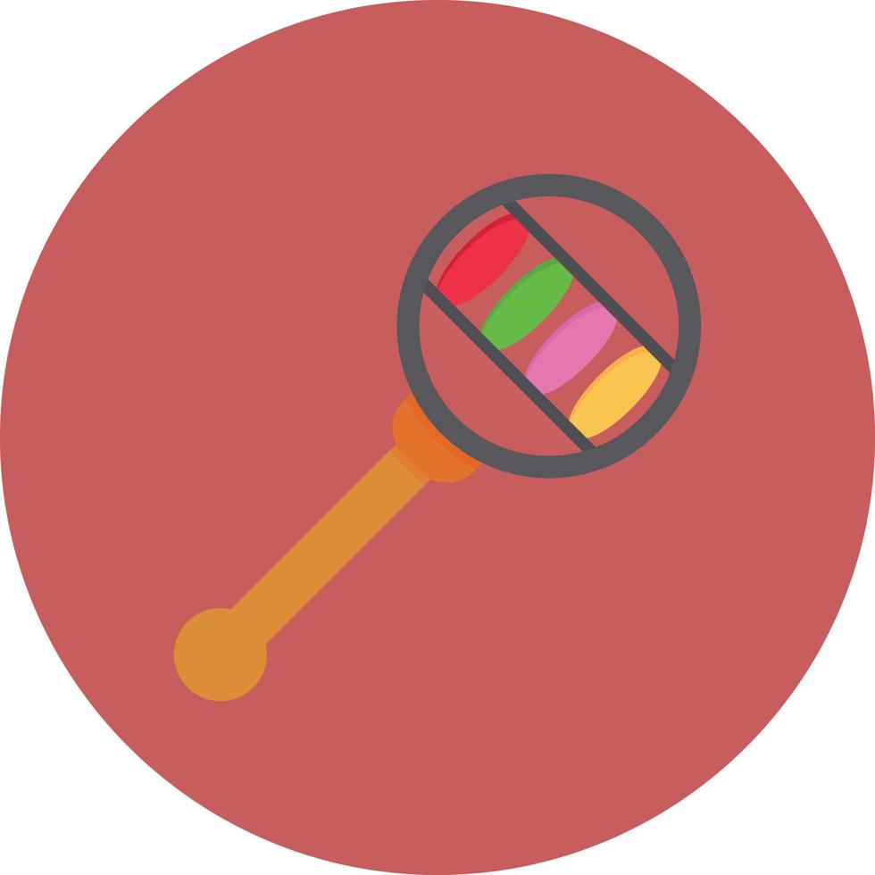 Rattle Flat Circle Multicolor vector