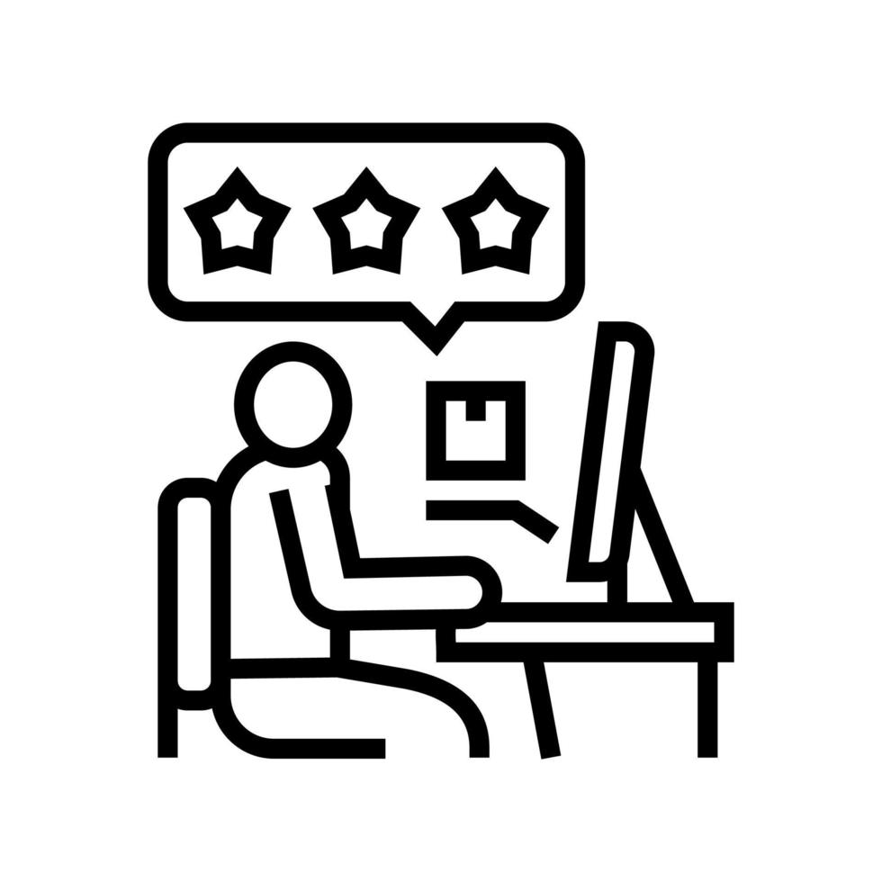 client review line icon vector illustration