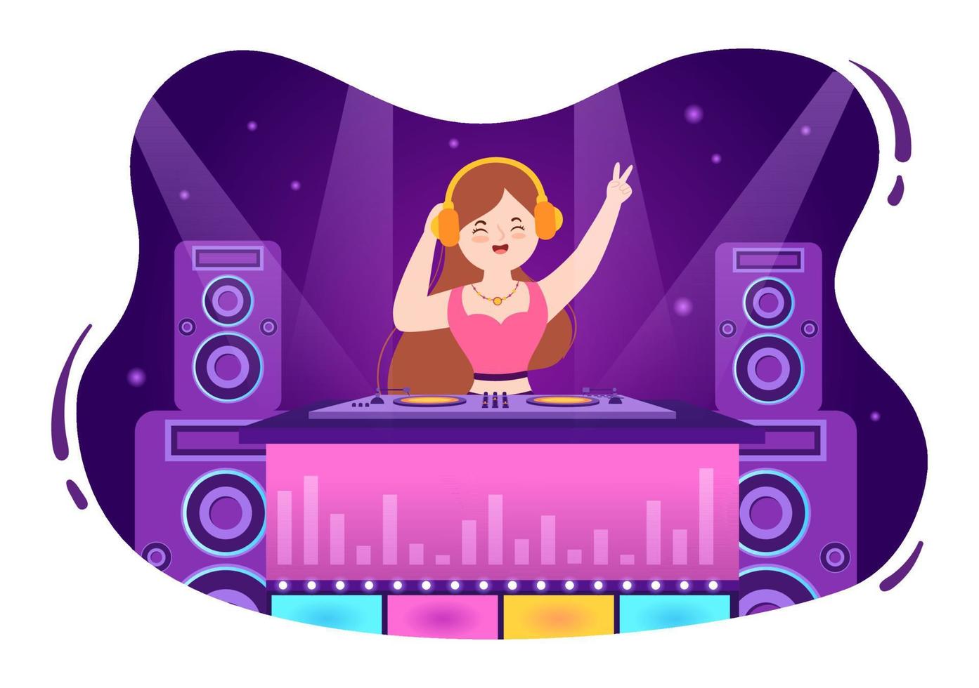 Night Club Cartoon Illustration with Nightlife like a Young People Drink  Alcohol and Youth Dance Accompanied by Dj Music in Spotlight 9998319 Vector  Art at Vecteezy