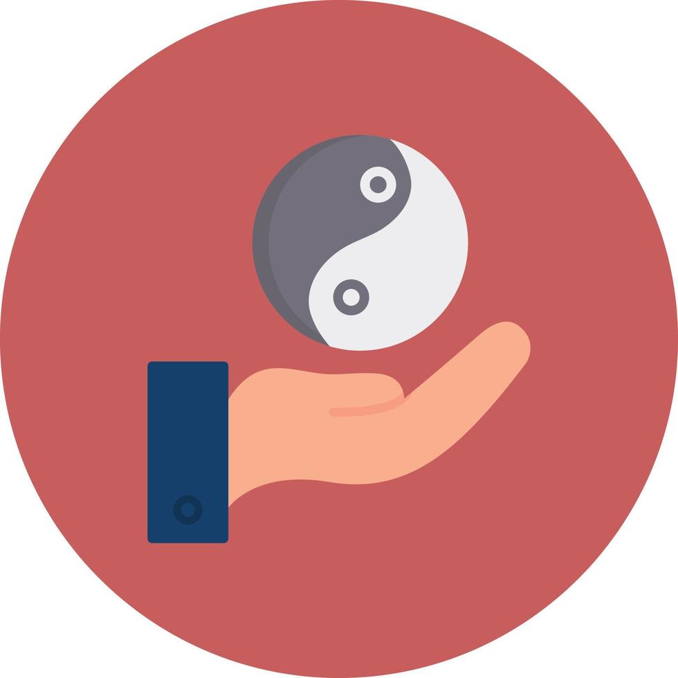 Yin Yang Flat Circle Multicolor vector