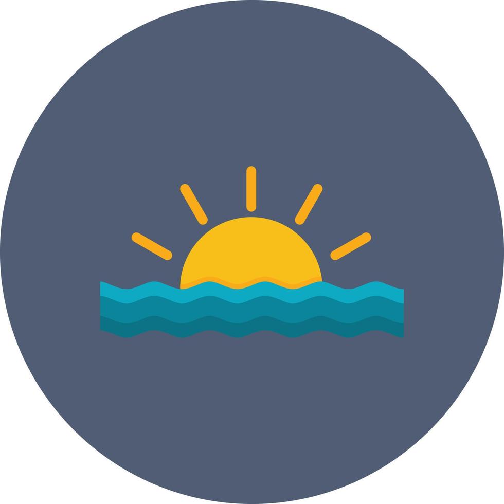 Sunset Flat Circle Multicolor vector