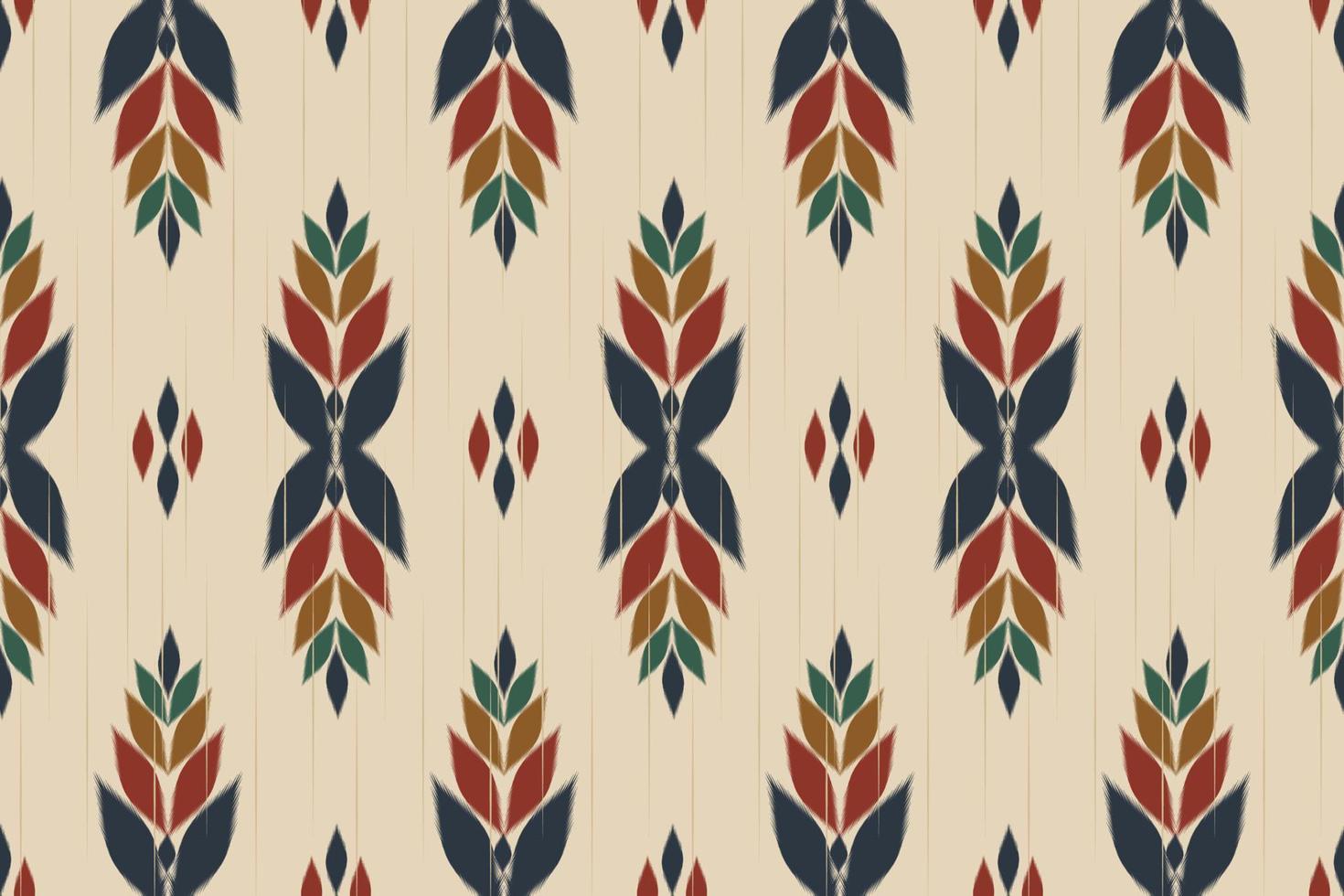 Beautiful ikat seamless pattern. Ethnic oriental style. Design for background, illustration, wrapping, clothing, batik, fabric, embroidery. vector