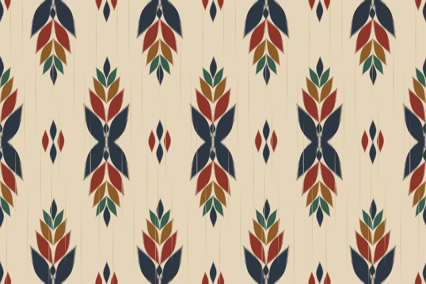 Beautiful ikat seamless pattern. Ethnic oriental style. Design for background, illustration, wrapping, clothing, batik, fabric, embroidery. vector